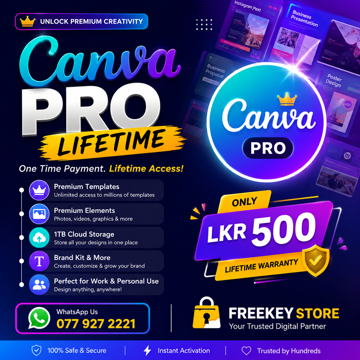 Canva Pro Lifetime Activation – Own Mail 🎨 preview
