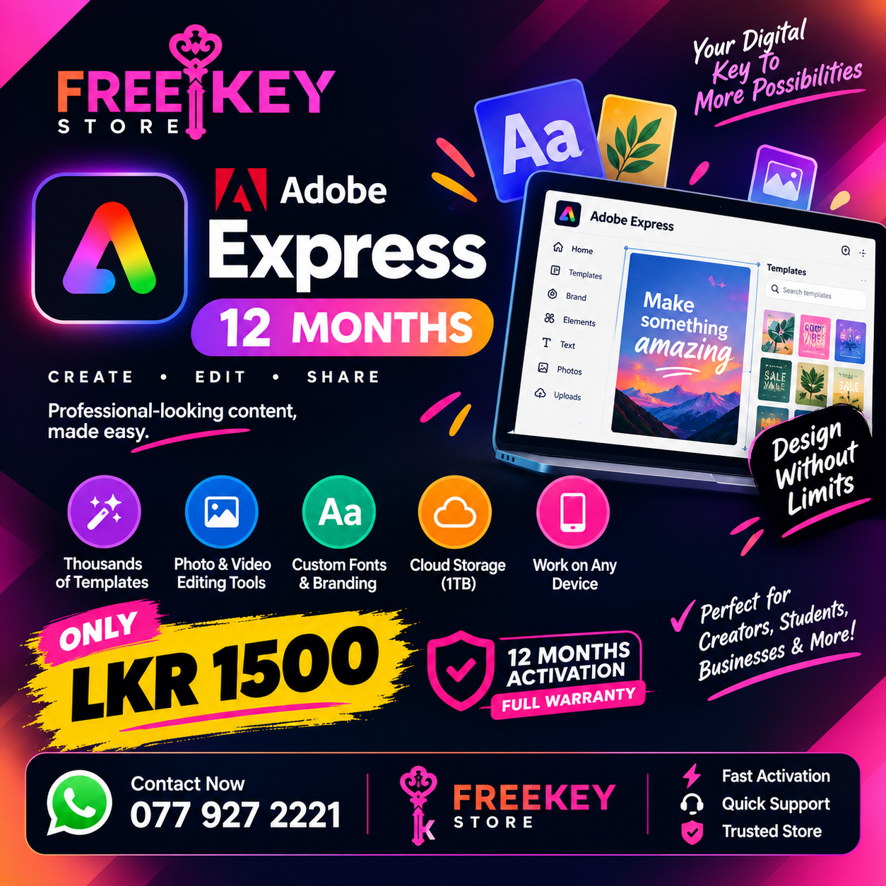 Adobe Express Premium – 12 Months preview