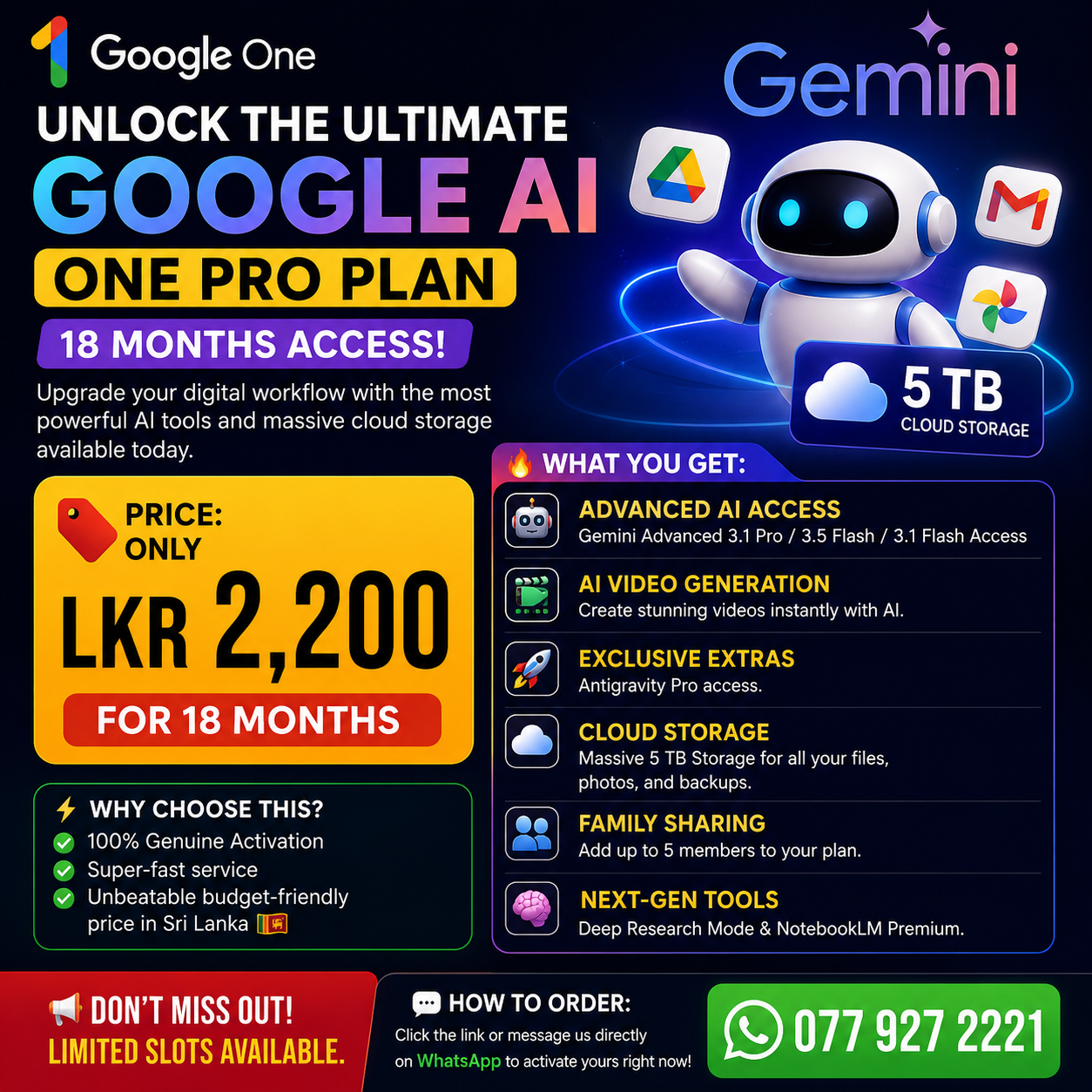 Google AI Pro – 18 Months Activation 🤖✨12 months Warranty preview